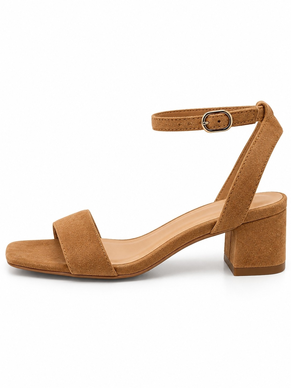 A153. A New Day Shannon Block Heel Sandals Brown Tan